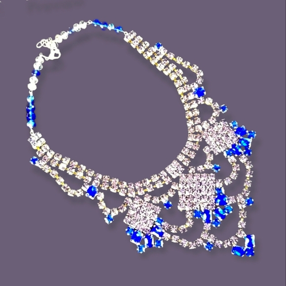 Repurposed Vintage Czech Glass Crystal Necklace - Picture 2 of 16